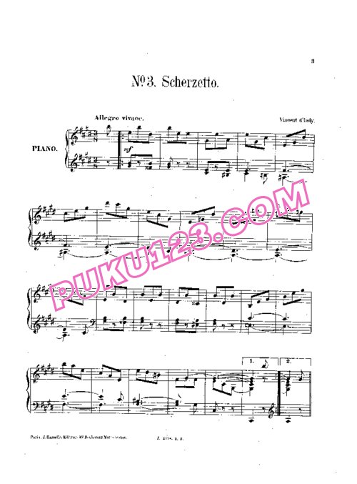 天天钢琴网-免费下载D_Indy_-_4_Pieces Op.16