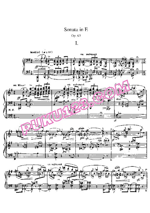 天天钢琴网-免费下载D Indy - Piano Sonata in e Minor Op.63
