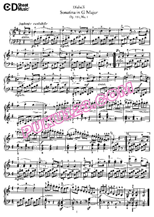 天天钢琴网-免费下载Diabelli - 4 Sonatinas Op.151