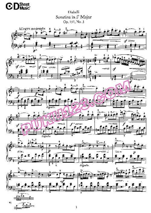 天天钢琴网-免费下载Diabelli - 4 Sonatinas Op.151