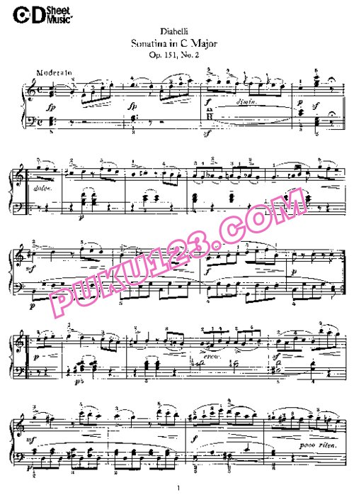 天天钢琴网-免费下载Diabelli - 4 Sonatinas Op.151