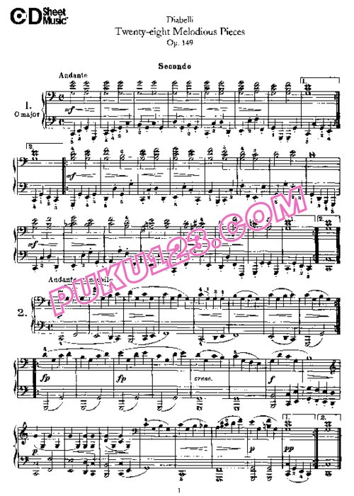 天天钢琴网-免费下载Diabelli - 28 Melodious Pieces Op.149 - Qautre Mains 四手联弹