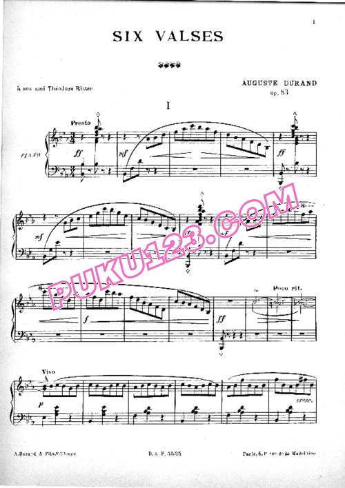 天天钢琴网-免费下载Durand - Valse No.1 in E-flat Major Op.83