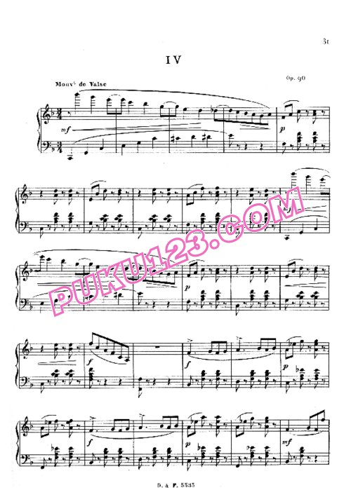天天钢琴网-免费下载Durand - Valse No.4 in F Major Op.90