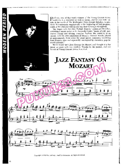 天天钢琴网-免费下载Say Fazil - Jazz Fantasy on Mozart