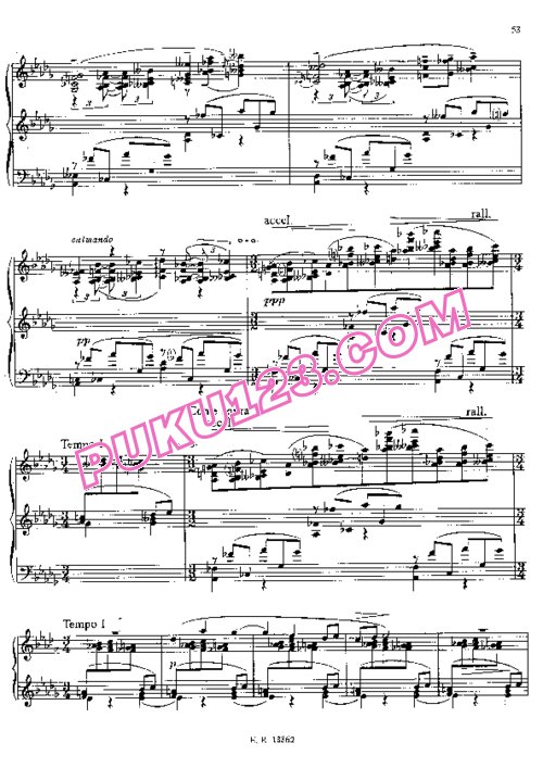 天天钢琴网-免费下载Feinberg - Berceuse Op.19a