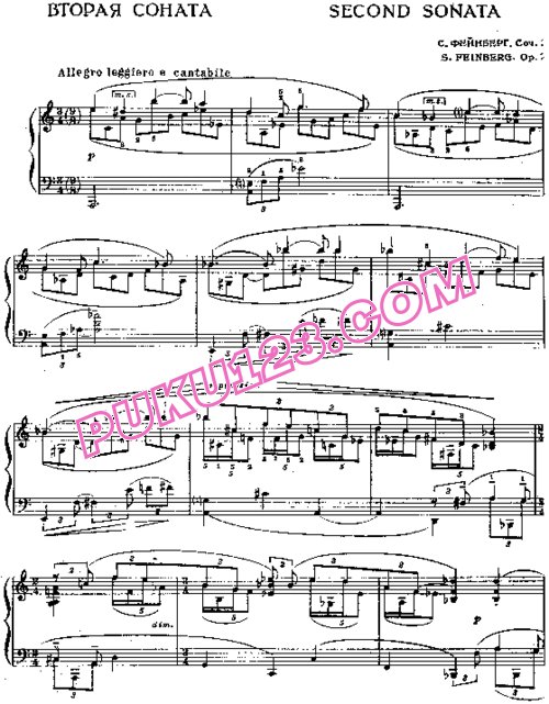 天天钢琴网-免费下载Feinberg - Piano Sonata No.2 Op.2