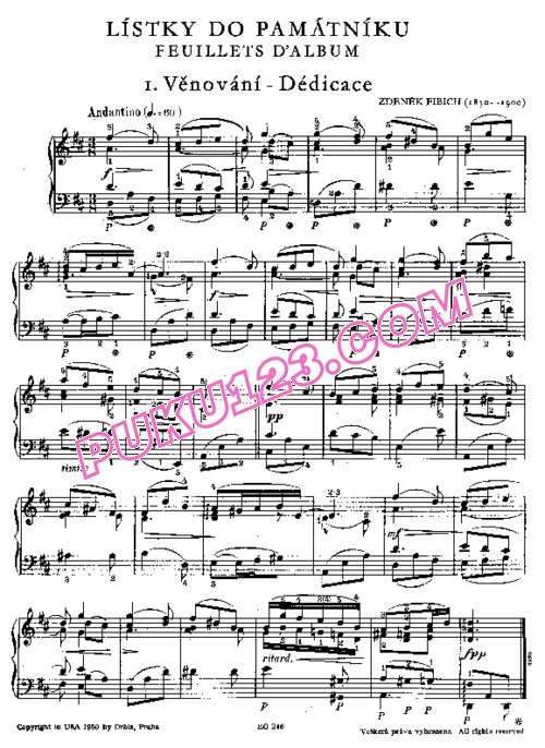 天天钢琴网-免费下载Fibich - Feuillets d Album Op.2
