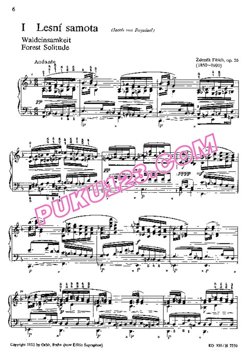 天天钢琴网-免费下载Fibich - Studies of Painters Op.56