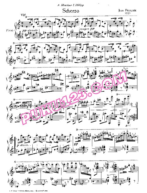 天天钢琴网-免费下载Francaix - Scherzo