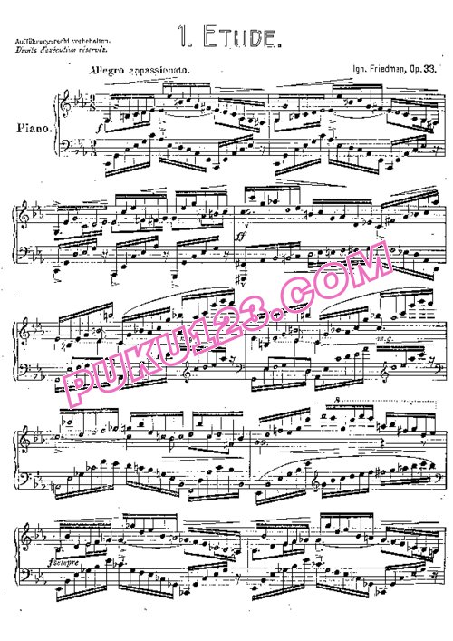 天天钢琴网-免费下载Friedman - 3 Pieces Op.33