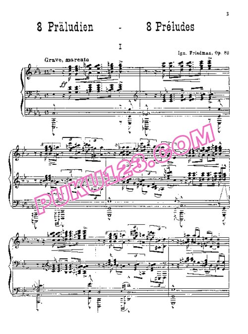 天天钢琴网-免费下载Friedman - 8 Preludes Op.80