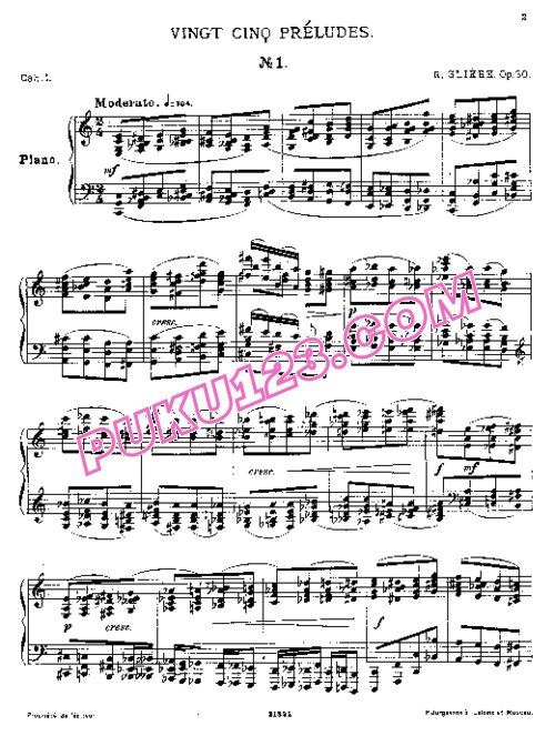 天天钢琴网-免费下载Gliere - 25 Preludes Op.30