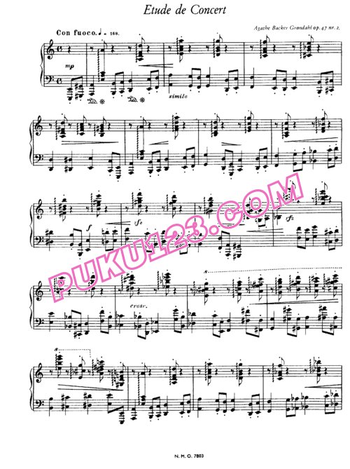 天天钢琴网-免费下载Grondahl - Etude de Concert in a Minor Op.47-2