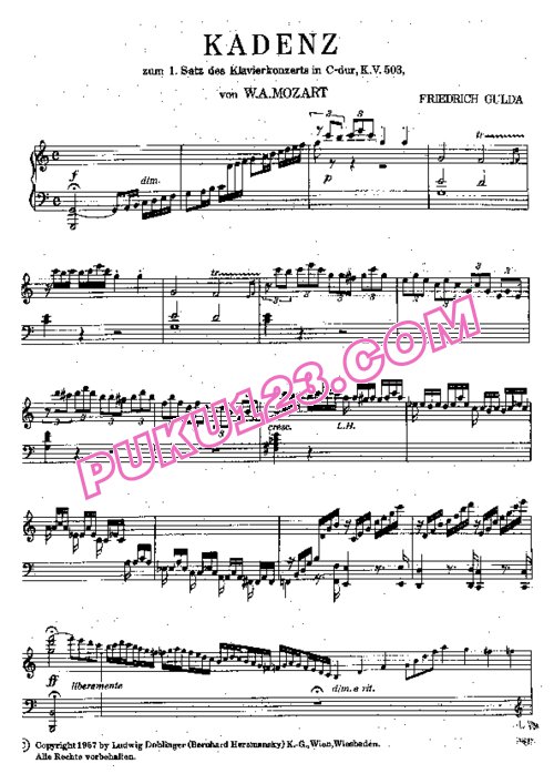 天天钢琴网-免费下载Gulda - Cadenzas to Mozart s Piano Concerto