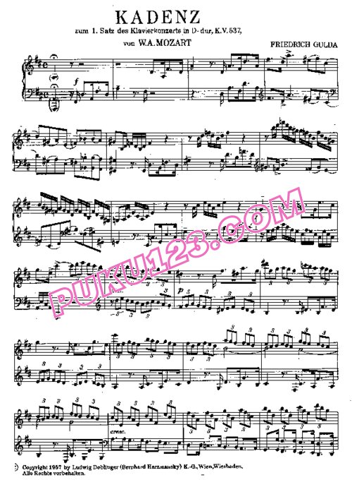 天天钢琴网-免费下载Gulda - Cadenzas to Mozart s Piano Concerto