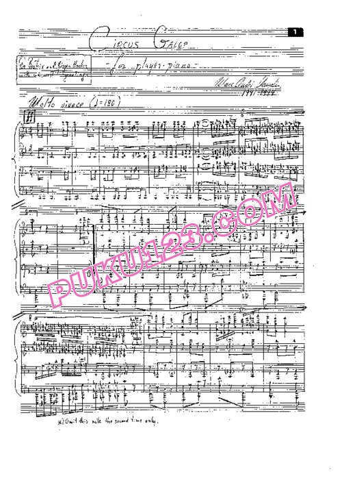 天天钢琴网-免费下载Hamelin - Circus Galop for 4 Hands 自动钢琴(双钢琴)