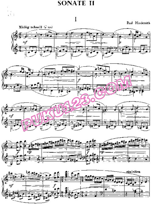 天天钢琴网-免费下载Hindemith.-.Piano-Sonata-No.2
