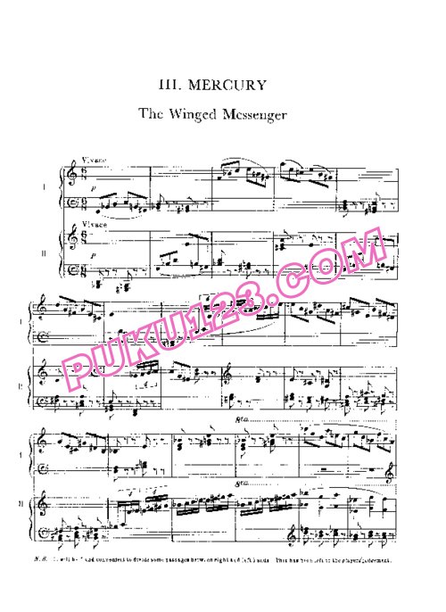 天天钢琴网-免费下载Holst - The Planets Op.32 - 2 Pianos 作曲家改编双钢琴版