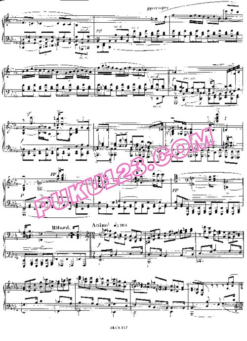 天天钢琴网-免费下载Honegger - Toccata et variations H.8