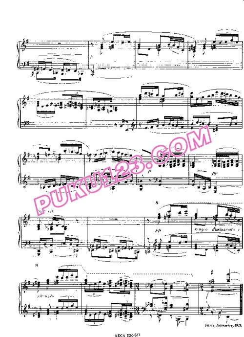 天天钢琴网-免费下载Honegger - Trois Pieces H.23