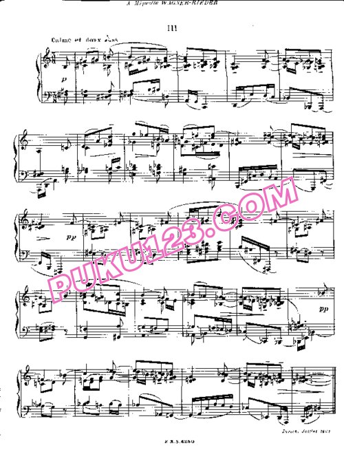 天天钢琴网-免费下载Honegger - Le Cahier Romand H.52