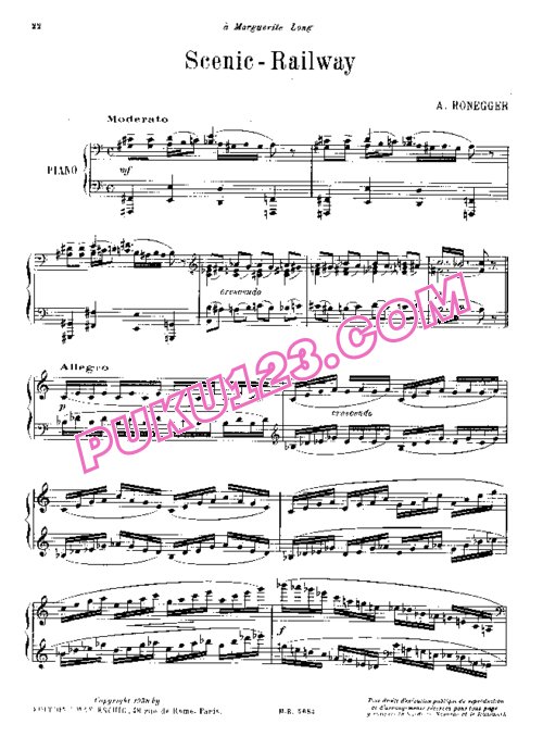 天天钢琴网-免费下载Honegger - Scenic Railway H.115