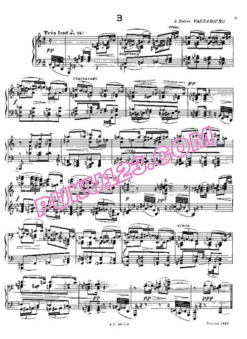天天钢琴网-免费下载Honegger - 7 Pieces Breves