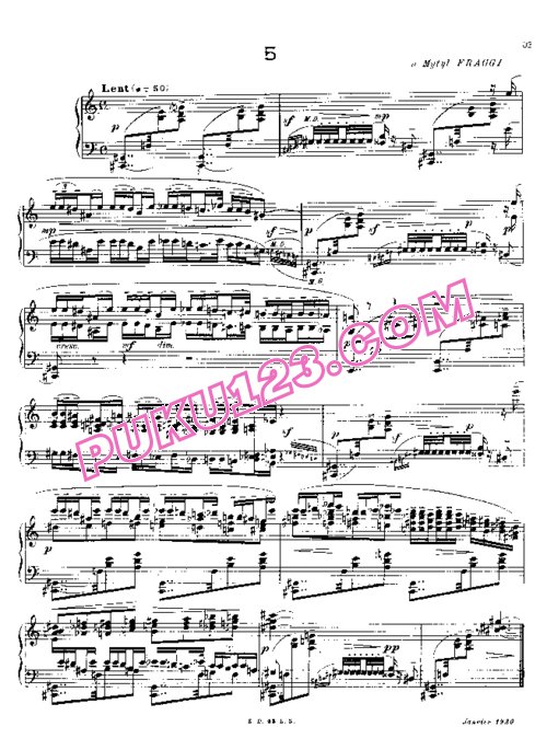 天天钢琴网-免费下载Honegger - 7 Pieces Breves