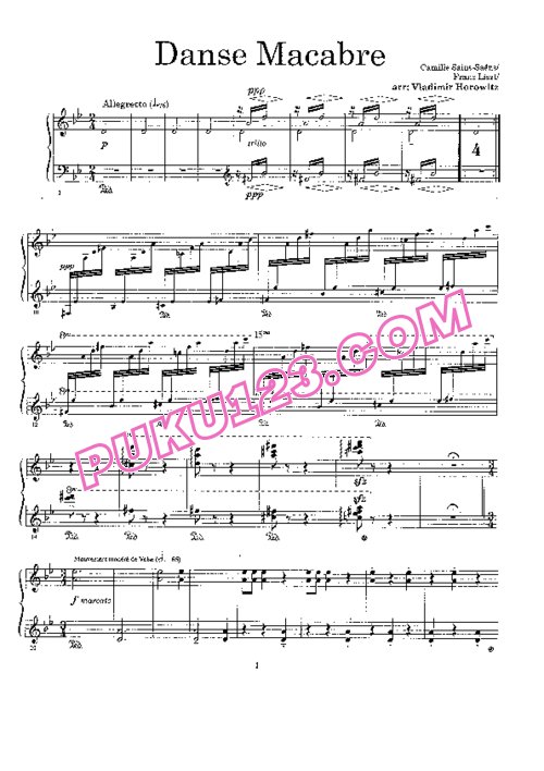 天天钢琴网-免费下载Horowitz - Saint-Saens - Danse Macabre Op.40 共2首
