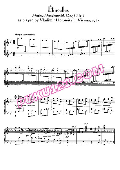 天天钢琴网-免费下载Horowitz - Moszkowski - Etincelles Op.36-6 共2首