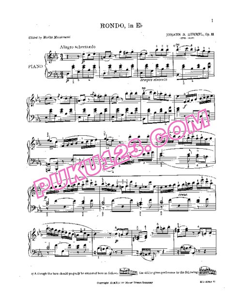 天天钢琴网-免费下载Hummel - Rondo in E flat Major Op.11