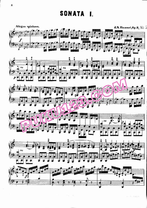 天天钢琴网-免费下载Hummel - Piano Sonata No.1 in C Major Op.2-3
