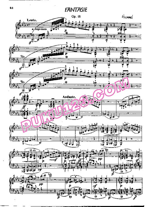 天天钢琴网-免费下载Hummel - Fantasie Op.18