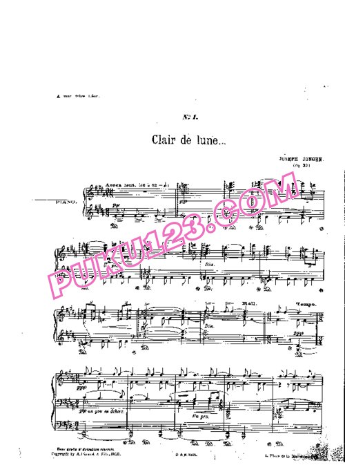 天天钢琴网-免费下载Jongen - Clair de lune Op.33 No.1 《月光》Op.33-1