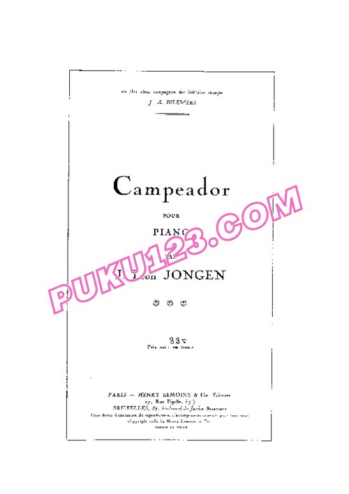 天天钢琴网-免费下载Jongen - Campeador