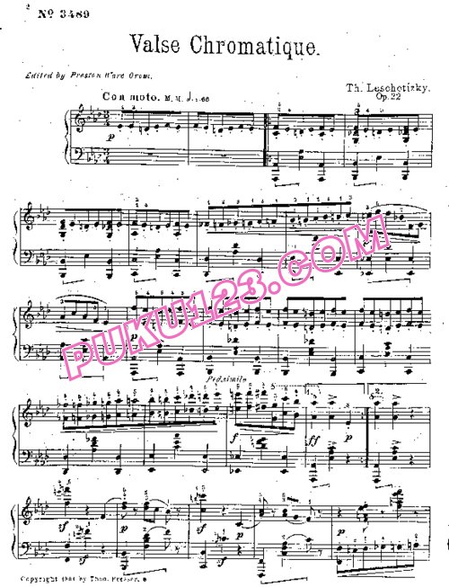 天天钢琴网-免费下载Leschetizky - Valse Chromatique Op.22