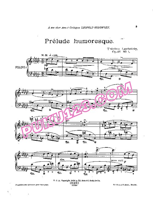 天天钢琴网-免费下载Leschetizky - 3 Pieces Op.48