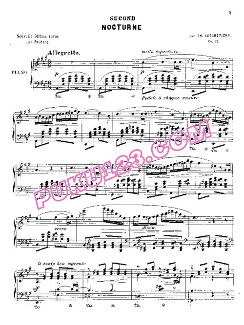 天天钢琴网-免费下载Leschetizky - Nocturne No.2 in A Major Op.12