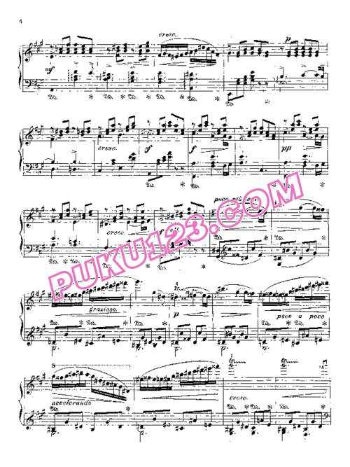 天天钢琴网-免费下载Leschetizky - Nocturne No.2 in A Major Op.12
