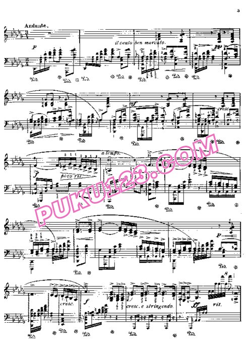 天天钢琴网-免费下载Leschetizky - Andante Finale From Donizetti s Lucia di Lammermoor Op.13 - Left Hand