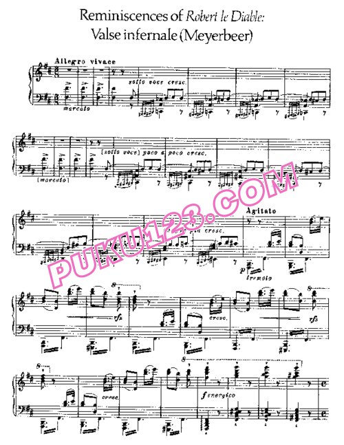 天天钢琴网-免费下载Liszt - Meyerbeer - Valse Infernale (extrait de Robert le Diable) 李斯特改编钢琴独奏版