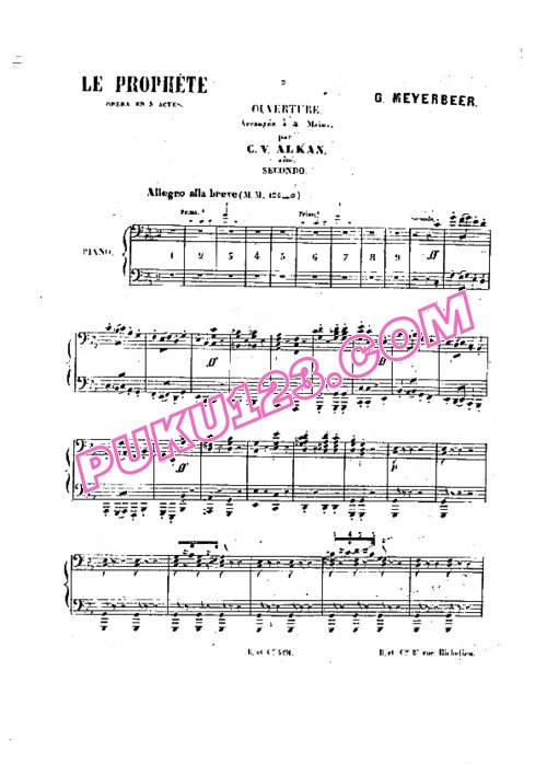 天天钢琴网-免费下载Alkan - Meyerbeer - Le Prophete Ouverture - Quatre Mains 四手联弹