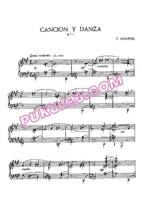 天天钢琴网-免费下载Mompou - 12 Canciones Y Danzas 第1-12首