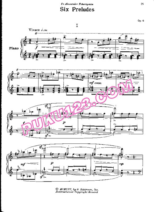 天天钢琴网-免费下载Muczynski - Six Preludes Op.6