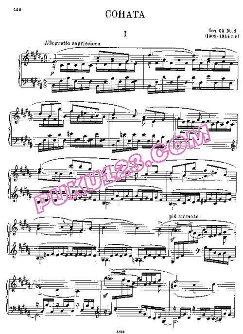 天天钢琴网-免费下载Myaskovsky - Piano Sonata No.5 in B Major, After Ancient Sketches Op.64-1
