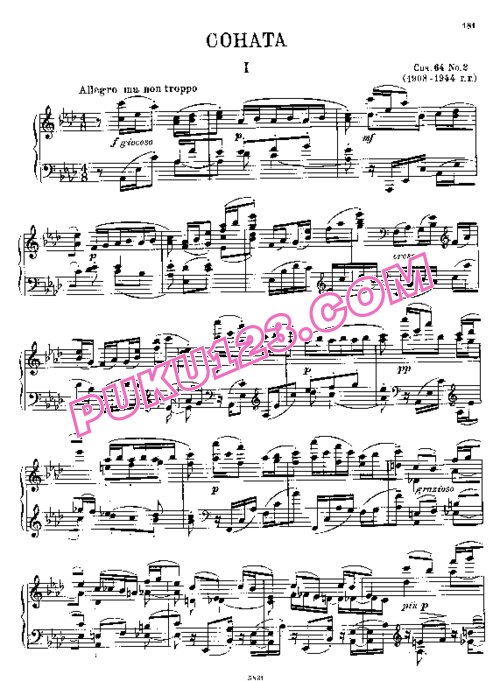 天天钢琴网-免费下载Myaskovsky - Piano Sonata No.6 in A-flat Major, After Ancient Sketches Op.64-2