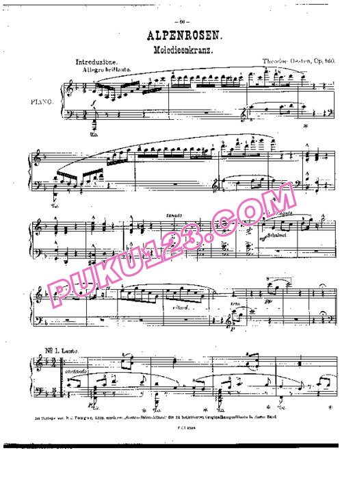 天天钢琴网-免费下载Oesten - Alpenrosen Op.160