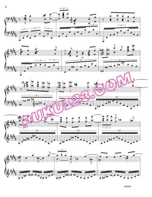 天天钢琴网-免费下载Ornstein - Tarantelle S.155