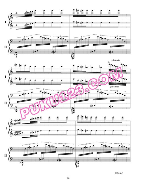 天天钢琴网-免费下载Ornstein - Valse Buffon S.551 - 4 Hands